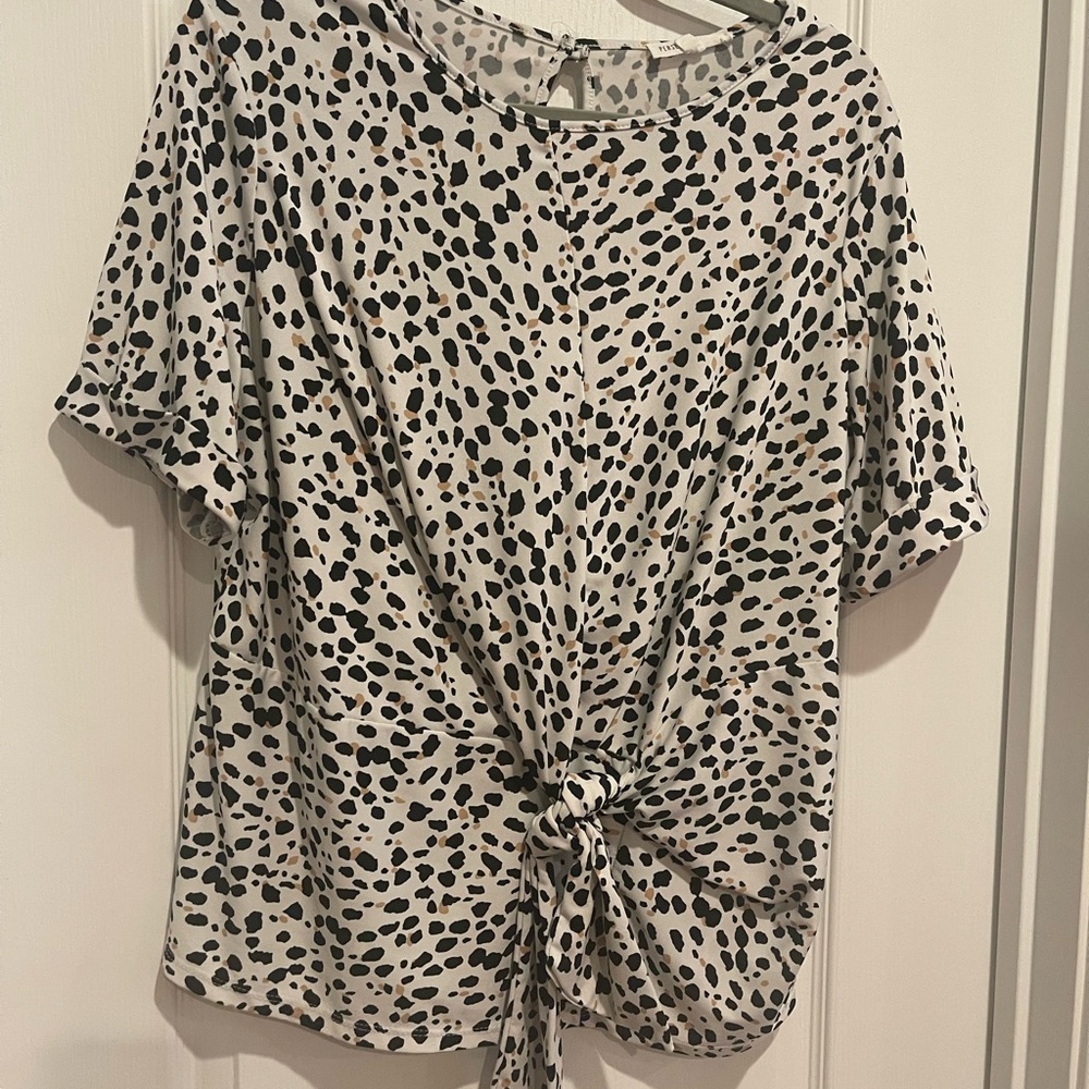 Perseption Black and White Polka Dot Blouse